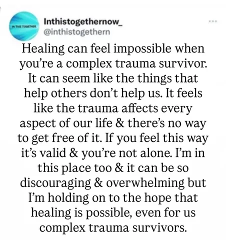 inthistogethernow_ Instagram post about Complex trauma recovery