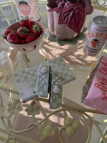 isle7crossing Instagram post about Strawberry themed gaming space