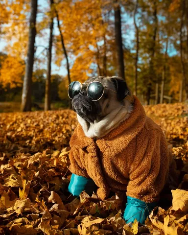 itsdougthepug Instagram post about Fall themed pug humor