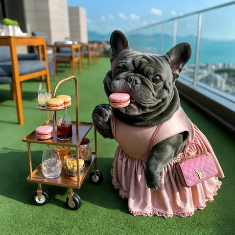 izzythe.frenchie Instagram post about AI fashion portrait