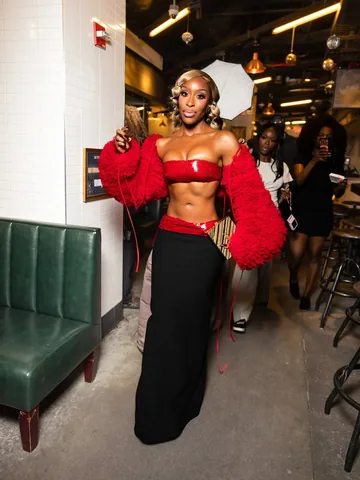jackieaina Instagram post about LaQuan Smith collection