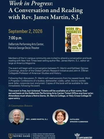 jamesmartinsj Instagram post about Upcoming Notre Dame book event