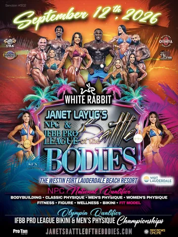 janetlayug Instagram post about Bodybuilding competition event
