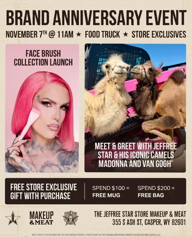 jeffreestar Instagram post about Brand anniversary event