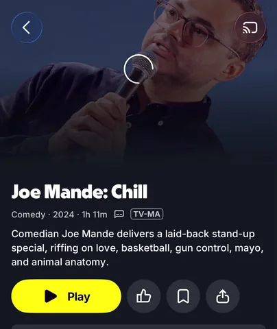 joemande Instagram post about Comedy special availability