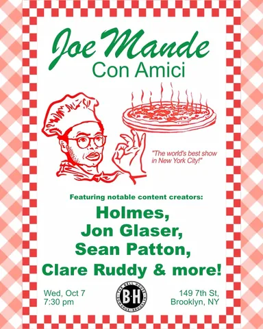joemande Instagram post about Comedy event announcement