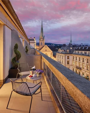 johanneshuebl Instagram post about Zurich luxury hotel stay