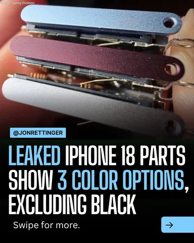 jonrettinger Instagram post about IPhone 18 Pro color leak