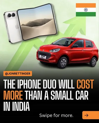jonrettinger Instagram post about IPhone Duo pricing in India