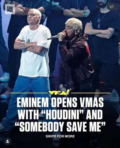 joshkillacky Instagram post about VMAs performance with Eminem