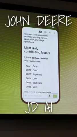 jvtechtea Instagram post about John Deere JD AI assistant