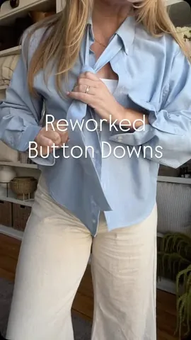 karlareed Instagram post about Reworked button down launch