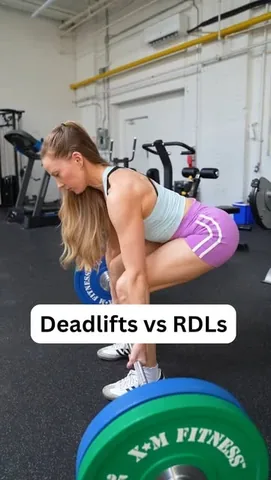 katiecrewe Instagram post about Deadlifts versus Romanian deadlifts