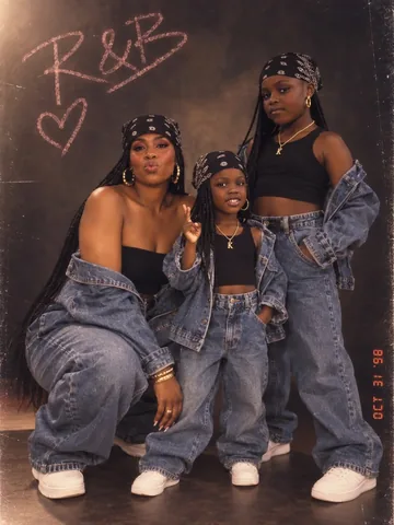 kelsgorgeous Instagram post about Retro mother and child fashion