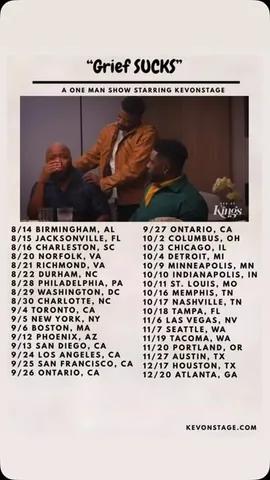 kevonstage Instagram post about Grief Sucks Tour