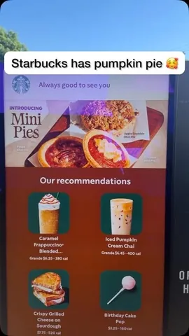 kevonstage Instagram post about Starbucks mini pumpkin pies