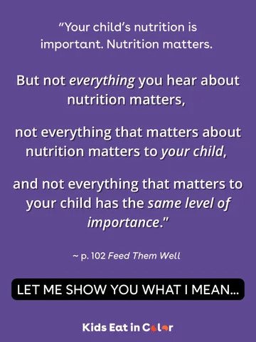 kids.eat.in.color Instagram post about Nutrition prioritization