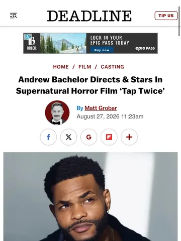 kingbach Instagram post about Tap Twice film