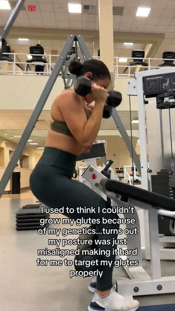 kweenkathy Instagram post about Pelvic alignment and glute training