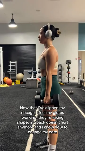 kweenkathy Instagram post about Posture alignment and physical outcomes