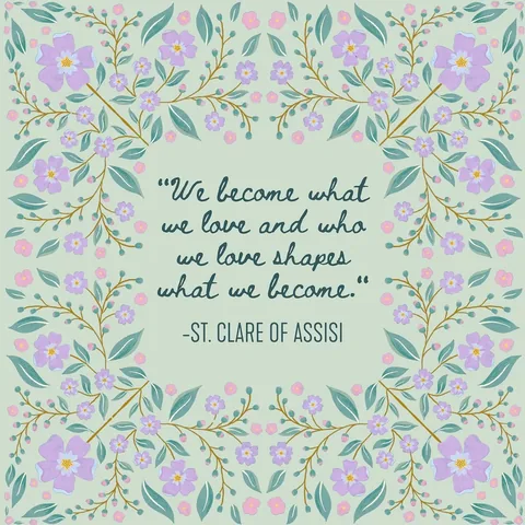 littlewaydesignco Instagram post about Saint Clare of Assisi