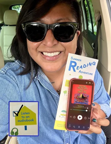 lupita.reads Instagram post about Audiobook and summer reading campaign