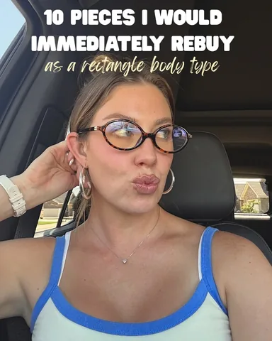 macymalonee Instagram post about Rectangle body wardrobe essentials