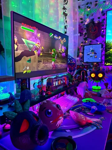 magicmakeskate Instagram post about The Legend of Zelda gaming setup
