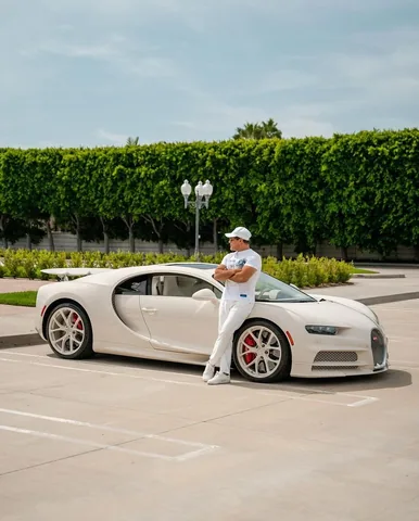 mannykhoshbin Instagram post about Luxury Bugatti showcase
