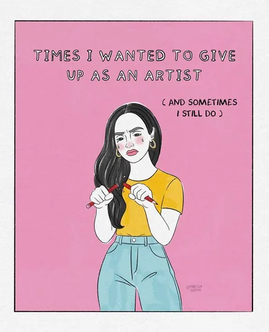 marcelailustra Instagram post about Challenges of being an artist