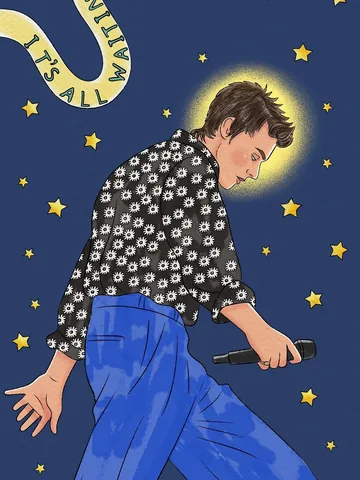marcelailustra Instagram post about Harry Styles inspired wallpaper