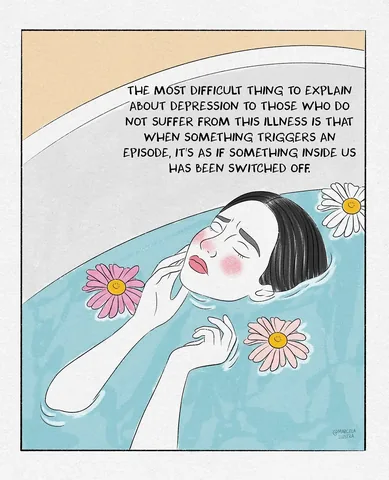 marcelailustra Instagram post about Experience of depression