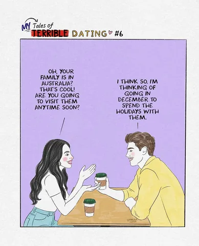 marcelailustra Instagram post about Terrible dating story