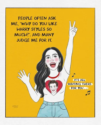 marcelailustra Instagram post about Harry Styles fandom