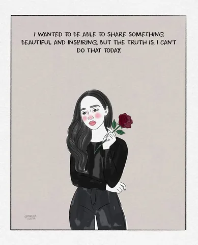marcelailustra Instagram post about Grief and depression