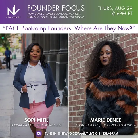 mariedenee Instagram post about Founder Focus livestream