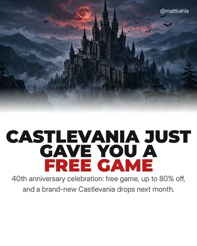 mattkahla Instagram post about Castlevania 40th anniversary