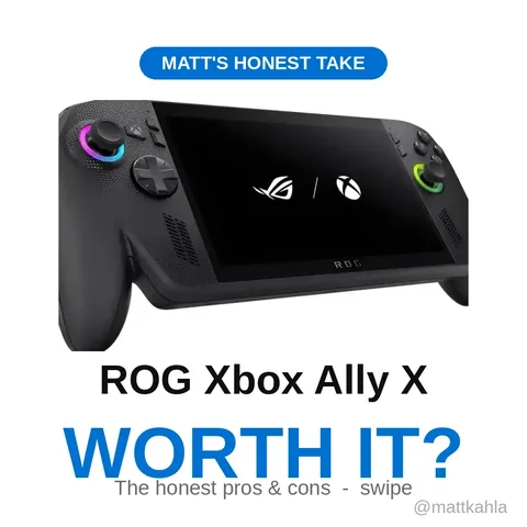 mattkahla Instagram post about ROG Xbox Ally X value assessment