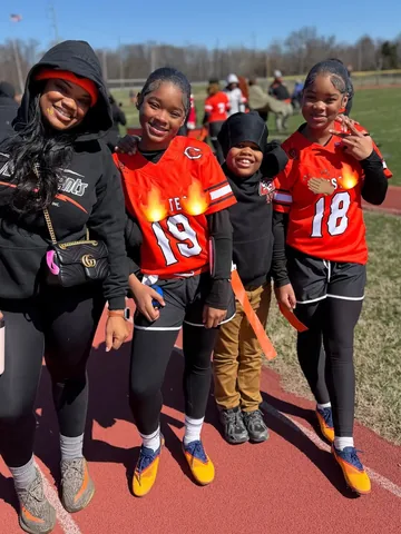 megan_morgan_truebluetwins Instagram post about Flag football