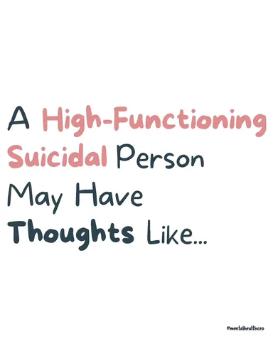 mentalhealthceo Instagram post about High functioning suicidality
