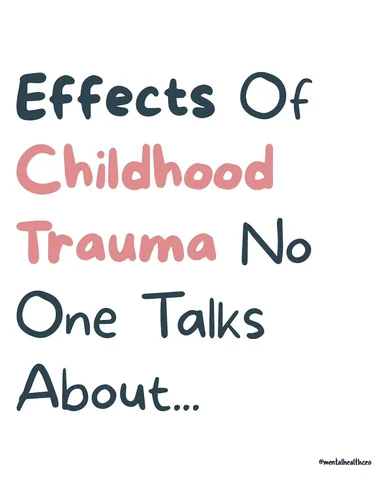 mentalhealthceo Instagram post about Long term effects of childhood trauma