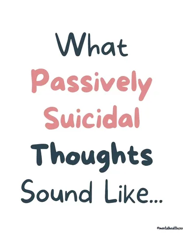 mentalhealthceo Instagram post about Passive suicidality