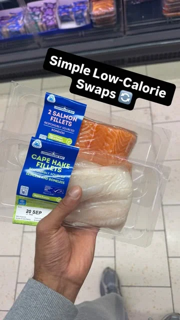 mhktraining Instagram post about Lower calorie food swaps
