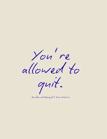 millennial.therapist Instagram post about Quitting and decision making