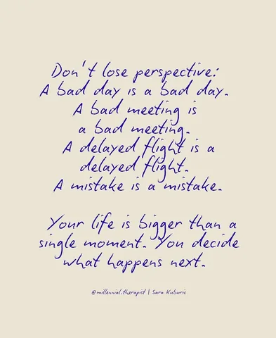 millennial.therapist Instagram post about Perspective on difficult situations