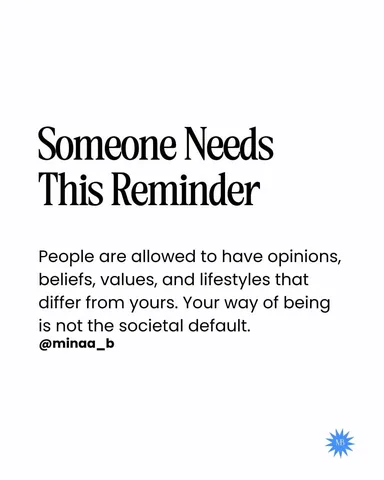 minaa_b Instagram post about Acceptance of differences