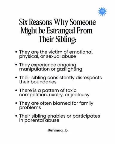 minaa_b Instagram post about Sibling estrangement