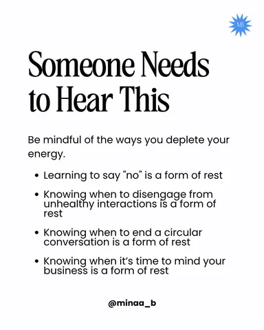 minaa_b Instagram post about Rest and self care