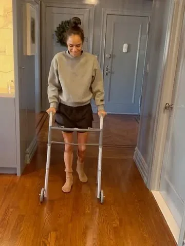 mistyonpointe Instagram post about Hip replacement recovery