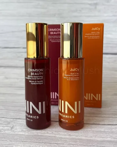 mochiandblush Instagram post about NINI Organics skincare review